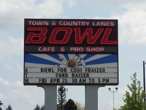 Bowling for Codi day at Town & Country Bowling Lanes in Keizer, Oregon