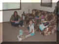 Me and DeLinda and some presents, and that's Tommy the cat on the couch.