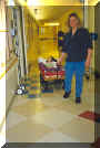 A tired me headed back to the hospital room, powered by Mama Loni.
