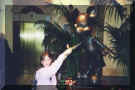 Me shaking hands with the Mickey statue at the Disneyland Hotel.