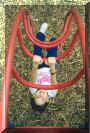 I like to do tricks on the ladders.