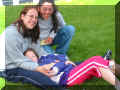 Codi with Aunt Debbie and Lori at the Relay for Life grounds - Chemeketa College in Salem, Oregon