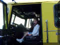 My cousin Rachel in the fire truck.