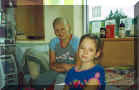 Me with another osteosarcoma patient, Bridjett who also has an amputation of her left knee, w/rotationplasty